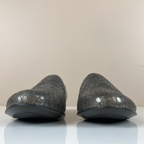 Ecco Ballerina Metallic Snake Embossed Leather Flats Size 37(6/6.5) - Picture 4 of 16